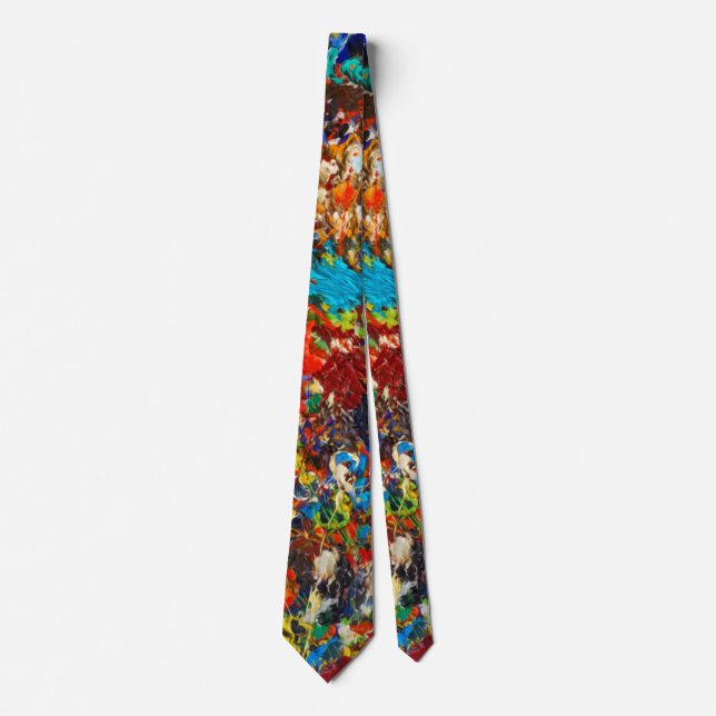 Colourful Paint Splatter Photo Tie (Front)