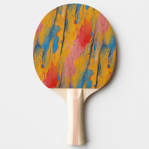 Colourful Paint Splatter Ping Pong Paddle