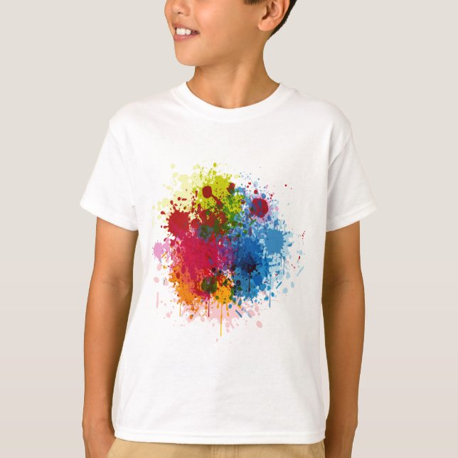 Colourful Paint Splatter T-Shirt (Front)