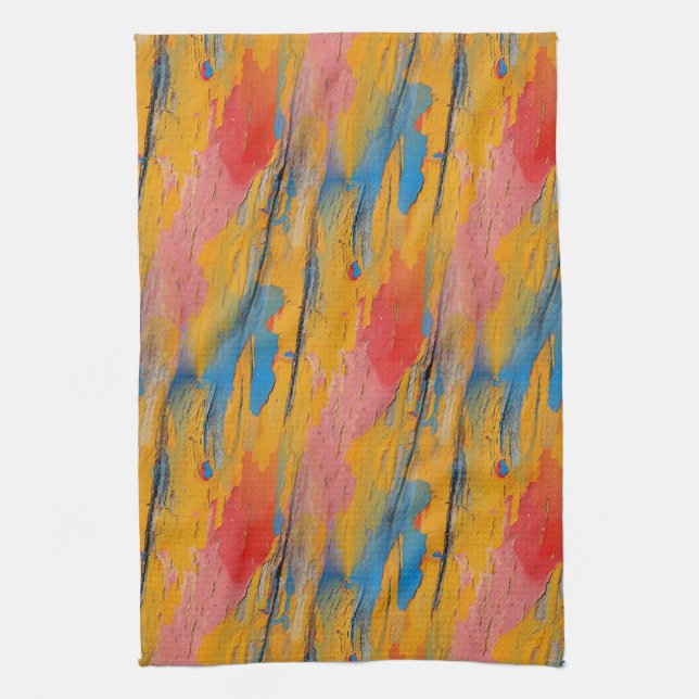 Colourful Paint Splatter Tea Towel (Vertical)
