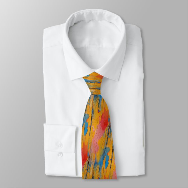 Colourful Paint Splatter Tie (Tied)
