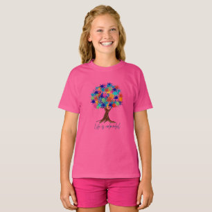 Colourful Paint Splatter Tree Girl Tshirt