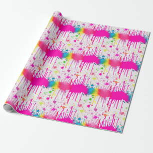 Colourful Paint Splatter Wrapping Paper