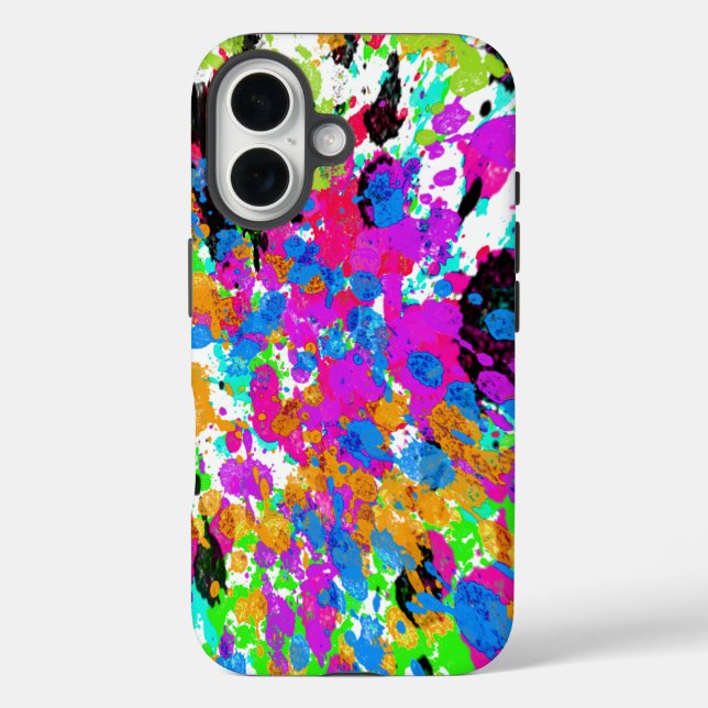 Colourful Paint Splatters Artistic Case-Mate iPhone Case (Back)