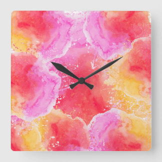 colourful paint square wall clock