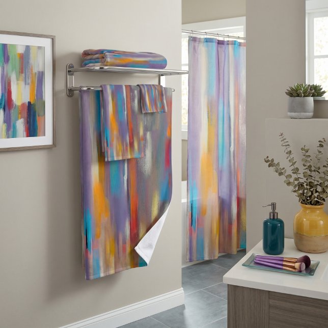 Colourful paint streaks  bath towel set (Creator Uploaded)