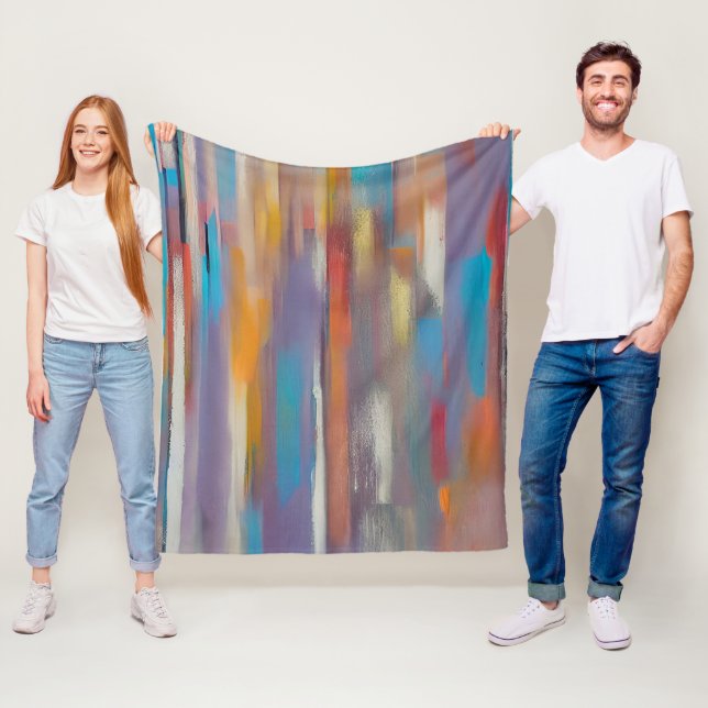 Colourful paint streaks  fleece blanket (In Situ)