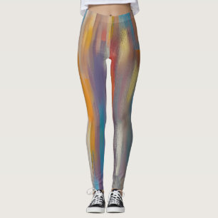 Colourful paint streaks leggings