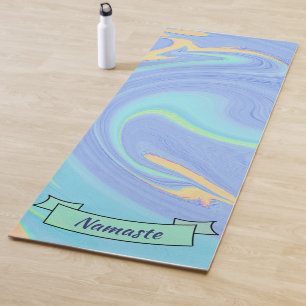Colourful Paint Swirl Abstract Text Banner Custom Yoga Mat