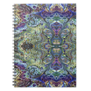 colourful paint swirl floral abstract motif notebook