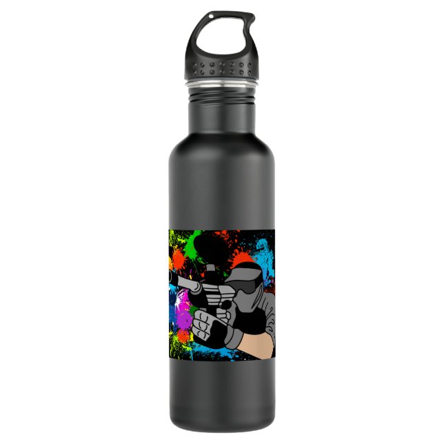 Colourful Paintball Motif 710 Ml Water Bottle (Front)