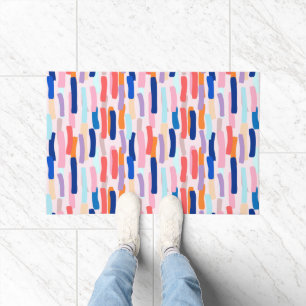 Colourful Paintbrush Stroke Pattern Doormat