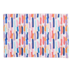 Colourful Paintbrush Stroke Pattern Pillowcase