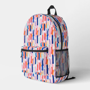Colourful Paintbrush Stroke Pattern Printed Backpack