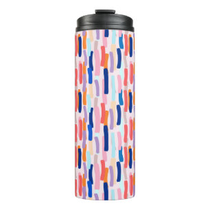 Colourful Paintbrush Stroke Pattern Thermal Tumbler