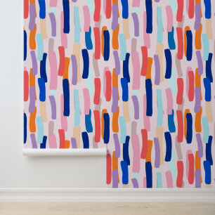 Colourful Paintbrush Stroke Pattern Wallpaper