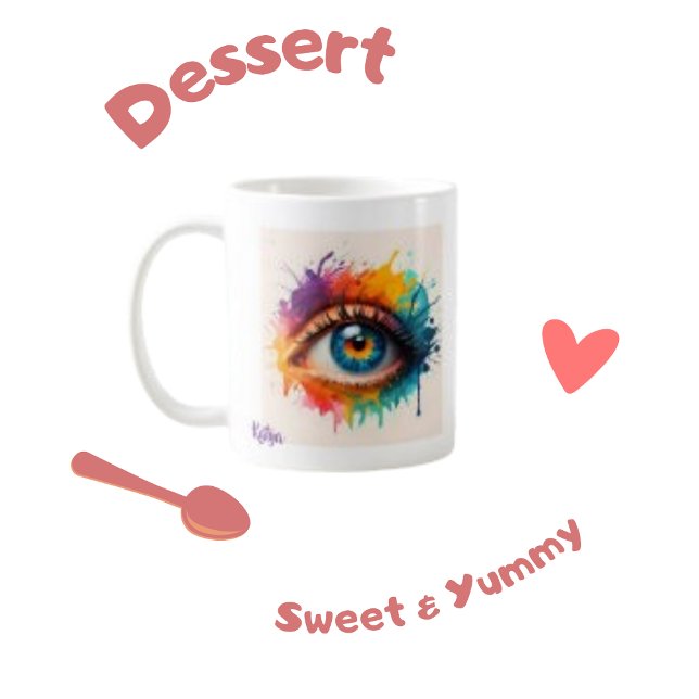 Colourful Painted Abstract  Eye Coffee Mug (Creator Uploaded)