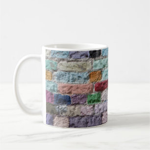 Colourful Painted Brick Wall Texture Coffee Mug