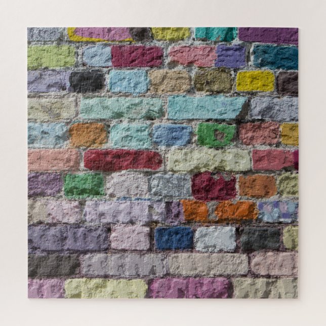 Colourful Painted Brick Wall Texture Jigsaw Puzzle (Vertical)