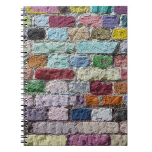 Colourful Painted Brick Wall Texture Notebook