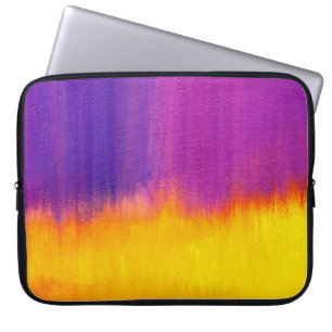 Colourful painted canvas as background. Art is cre Laptop Sleeve