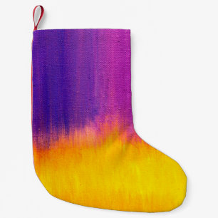 Colourful painted canvas as background. Art is cre Small Christmas Stocking