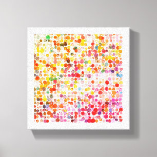 Colourful Painted Dots Pattern Canvas Art Piece