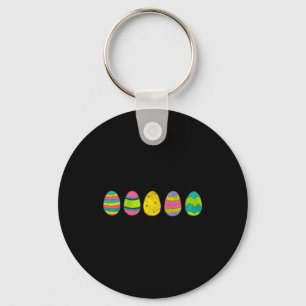Colourful painted easter basket egg hunt eggs t key ring