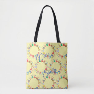 Colourful Painted Hands *Colour Customisable* Tote Bag