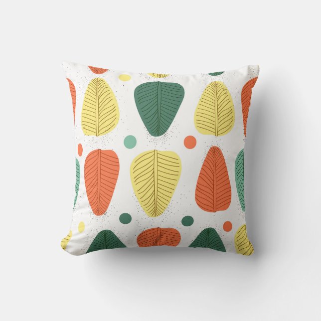 Colourful painted leaves, bright business backgrou cushion (Front)