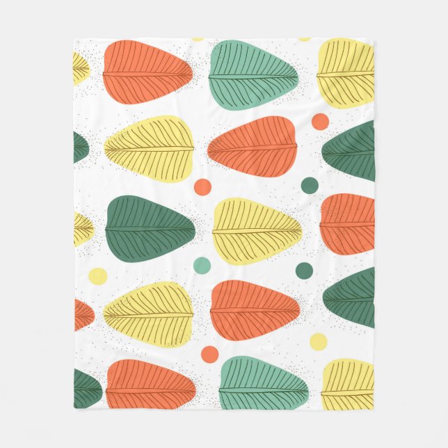 Colourful painted leaves, bright business backgrou fleece blanket (Front)