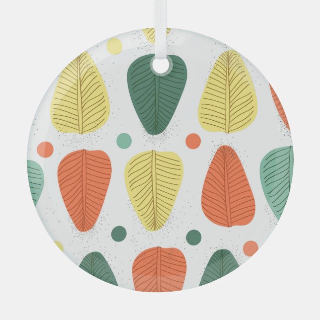 Colourful painted leaves, bright business backgrou glass tree decoration (Front)