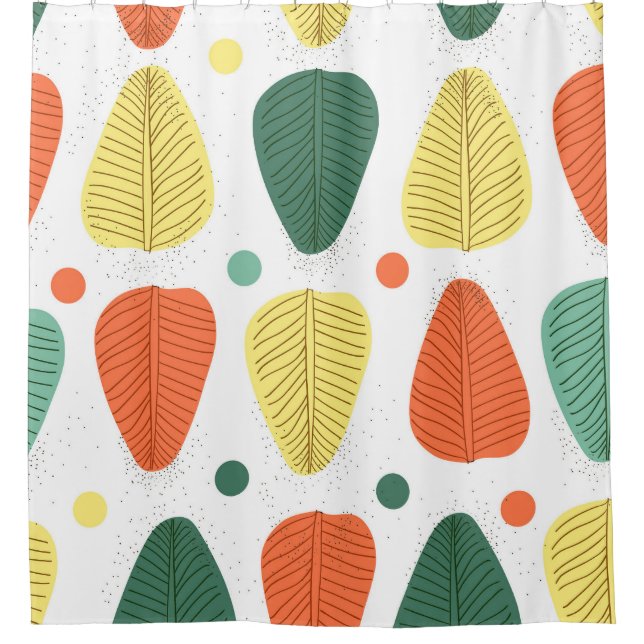 Colourful painted leaves, bright business backgrou shower curtain (Front)