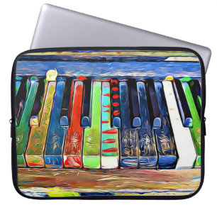 Colourful Painted Piano Keys Artsy Music Tote Bag