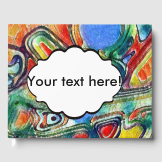 Colourful painted shapes guest book