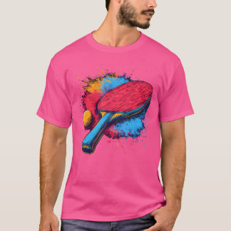 Colourful Painted Table Tennis Racket Artistic Tab T-Shirt