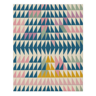 Colourful Painted Triangles Geometric Pattern Faux Canvas Print