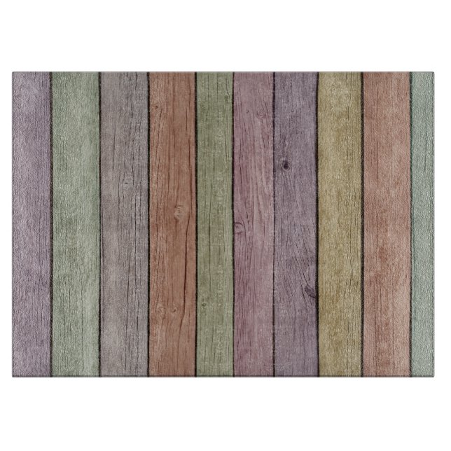 Colourful Painted Weathered Wood Cutting Board (Front)