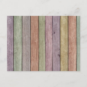 Colourful Painted Weathered Wood Postcard