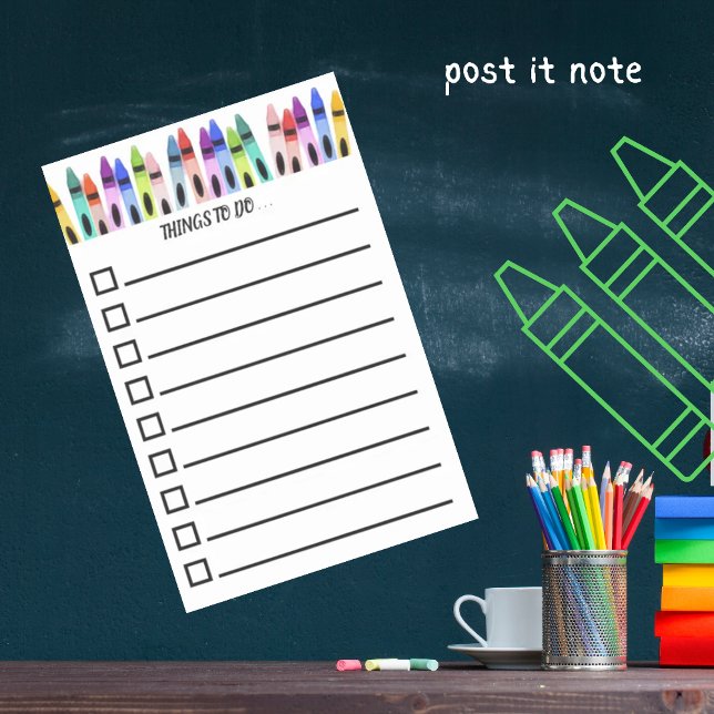Colourful Painterly Crayons To Do List  Post-it Notes (Creator Uploaded)