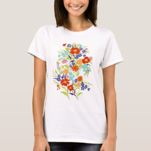Colourful Painterly Wildflower Bouquet T-Shirt