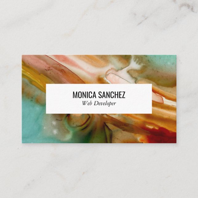 Colourful painting abstract business card design (Front)