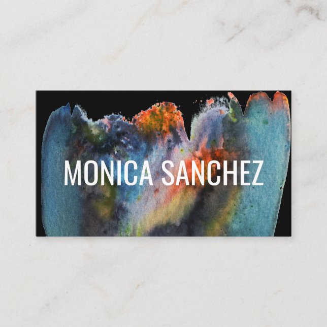 Colourful painting abstract modern business card (Front)