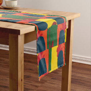 Colourful Painting Abstract  Short Table Runner