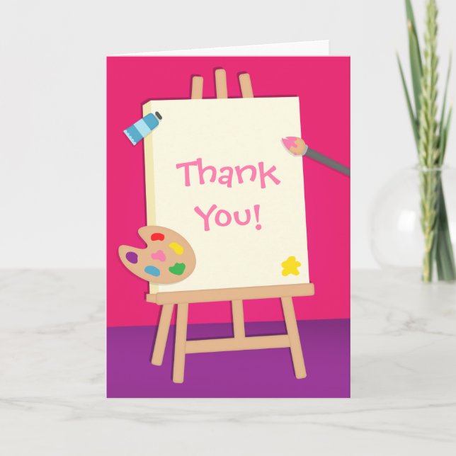 Colourful Painting Arts Thank You Greeting Card (Front)