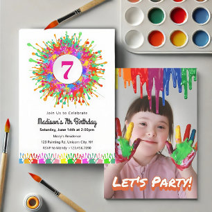 Colourful Painting Birthday Party Invitation