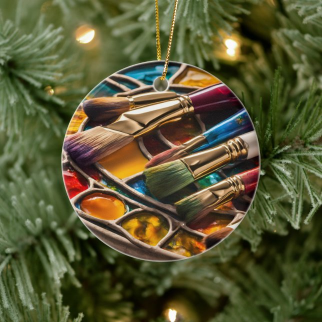 Colourful Painting  Ceramic Tree Decoration (Tree)
