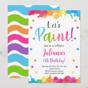 Colourful Painting Kids Birthday Invitation