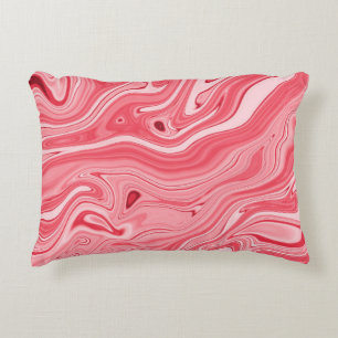 Colourful paintings of marbling, red marble ink pa decorative cushion