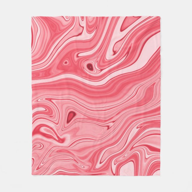 Colourful paintings of marbling, red marble ink pa fleece blanket (Front)